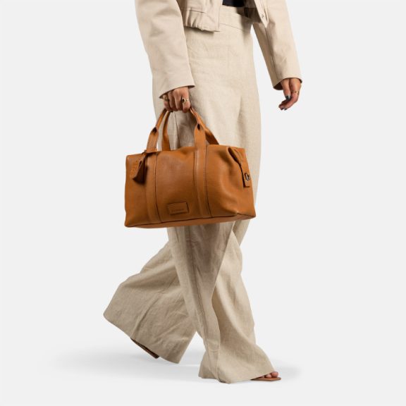 Burkely Soft Skylar Bowler Bag bőr kézi- és válltáska konyakbarna Burkely Soft Skylar Bowler Bag bőr kézi- és válltáska konyakbarna