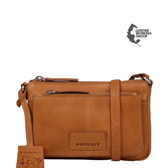  Burkely Soft Skylar Minibag kompakt női bőr válltáska konyakbarna