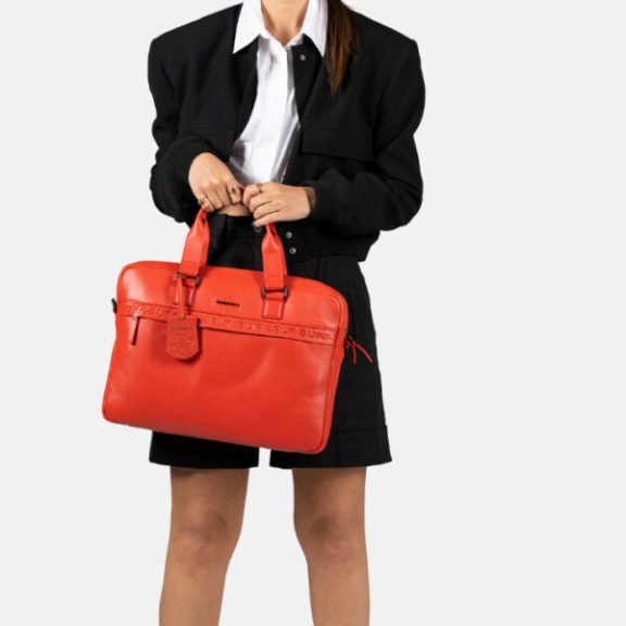 Burkely Minimal Mason 15,6″ bőr laptoptáska piros színben