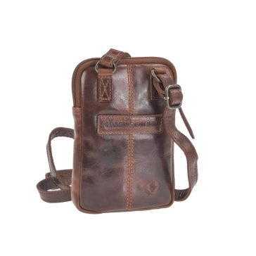 Crossbody telefontok bőr sötét barna
