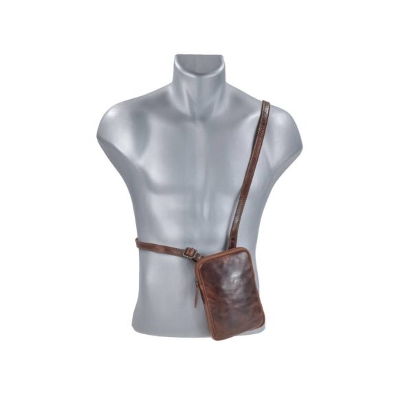 Crossbody telefontok bőr sötét barna