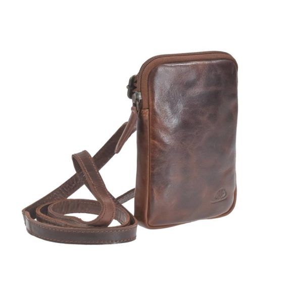 Crossbody telefontok bőr sötét barna