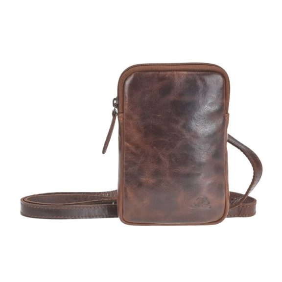 Crossbody telefontok bőr sötét barna