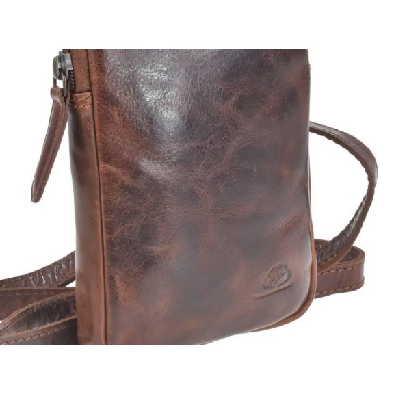 Crossbody telefontok bőr sötét barna