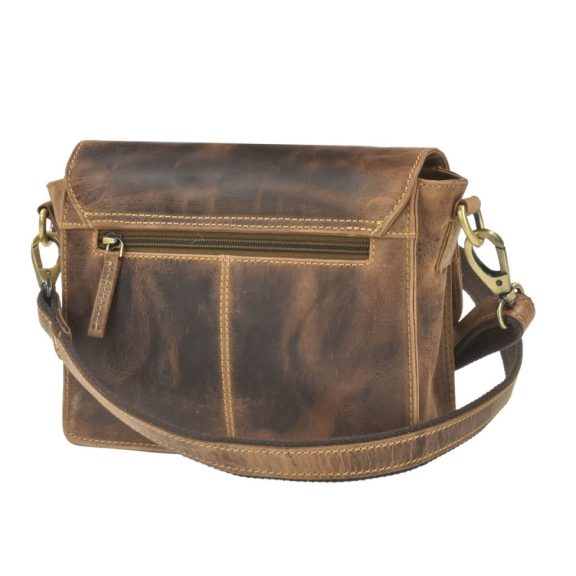 Bőr válltáska 28x18cm Vintage antik barna