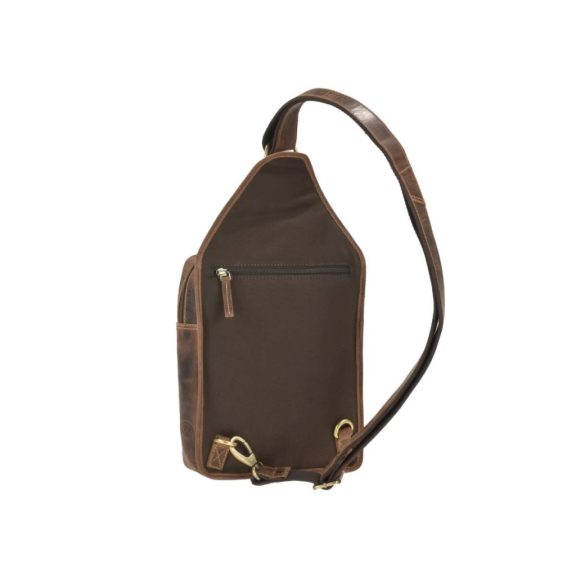 Bőr testtáska Crossbody 21x41cm Vintage antik barna