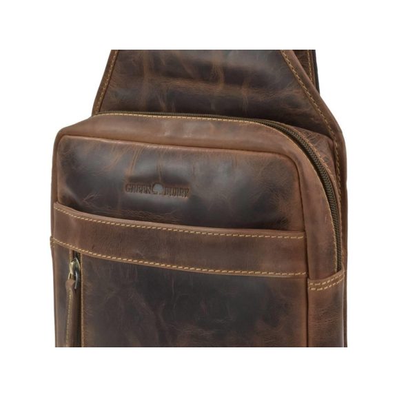 Bőr testtáska Crossbody 21x41cm Vintage antik barna