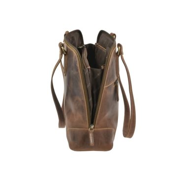 Bőr shopper 37x27cm Vintage antik barna
