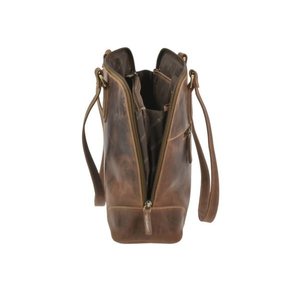 Bőr shopper 37x27cm Vintage antik barna