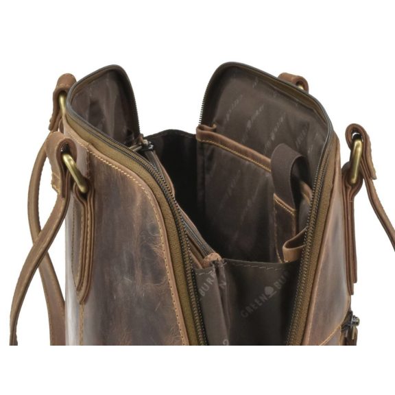 Bőr shopper 37x27cm Vintage antik barna