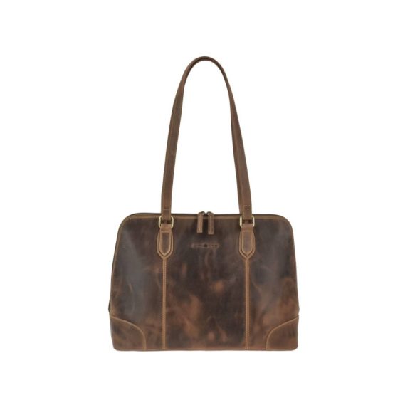Bőr shopper 37x27cm Vintage antik barna