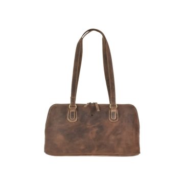 Bőr női shopper 37x21cm Vintage antik barna