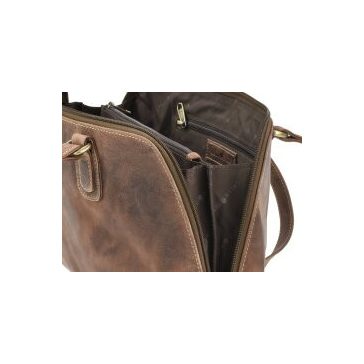 Bőr női shopper 37x21cm Vintage antik barna
