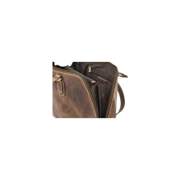Bőr női shopper 37x21cm Vintage antik barna