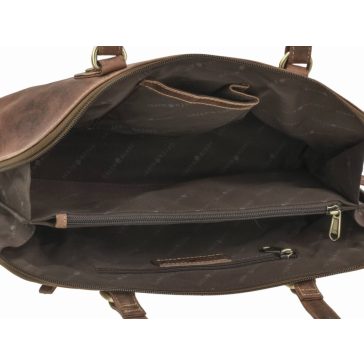 Bőr női shopper 37x21cm Vintage antik barna