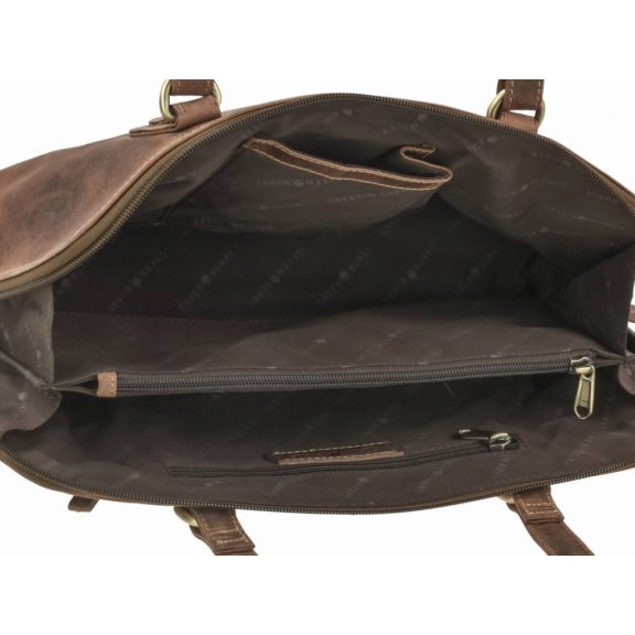 Bőr női shopper 37x21cm Vintage antik barna