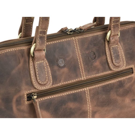 Bőr női shopper 37x21cm Vintage antik barna