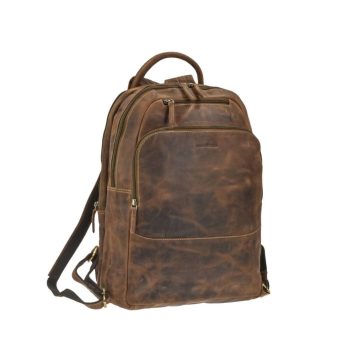 Bőr hátizsák 33x43cm Vintage antik barna