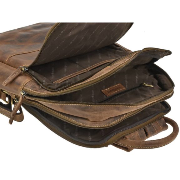 Bőr hátizsák 33x43cm Vintage antik barna