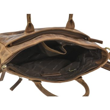 Bőr kézi-és válltáska 36x23cm Vintage antik barna