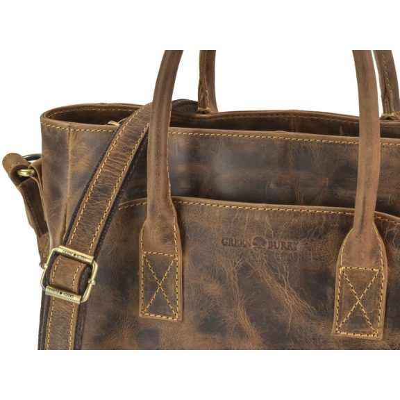 Bőr kézi-és válltáska 36x23cm Vintage antik barna Bőr kézi-és válltáska 36x23cm Vintage antik barna