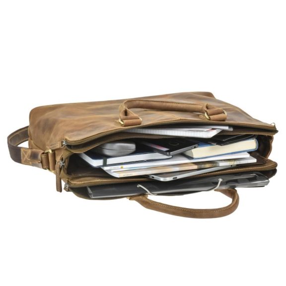 Bőr laptoptáska 32x23cm "Vintage" antik barna Bőr laptoptáska 32x23cm "Vintage" antik barna