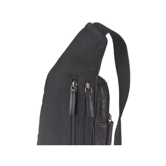 Bőr testtáska Crossbody 24x43cm Vintage antik fekete