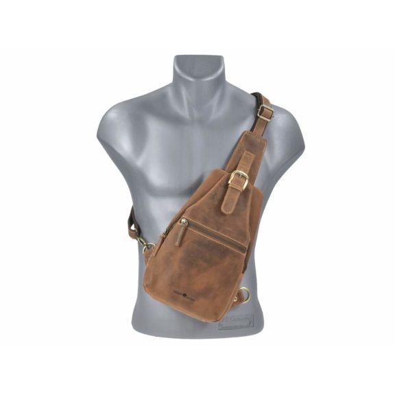 Bőr testtáska Crossbody 20x40cm Vintage antik barna