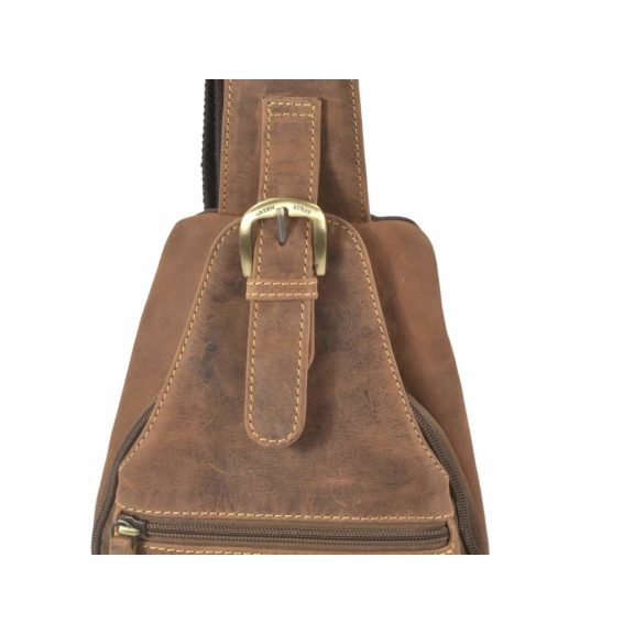 Bőr testtáska Crossbody 20x40cm Vintage antik barna
