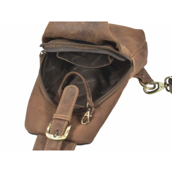 Bőr testtáska Crossbody 20x40cm Vintage antik barna
