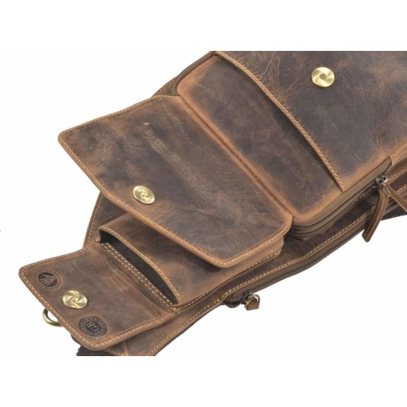 Bőr testtáska Crossbody 21x40cm Vintage antik barna