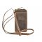 Bőr pénztárca telefontartóval RFID védelemmel 10x19cm Vintage antik barna