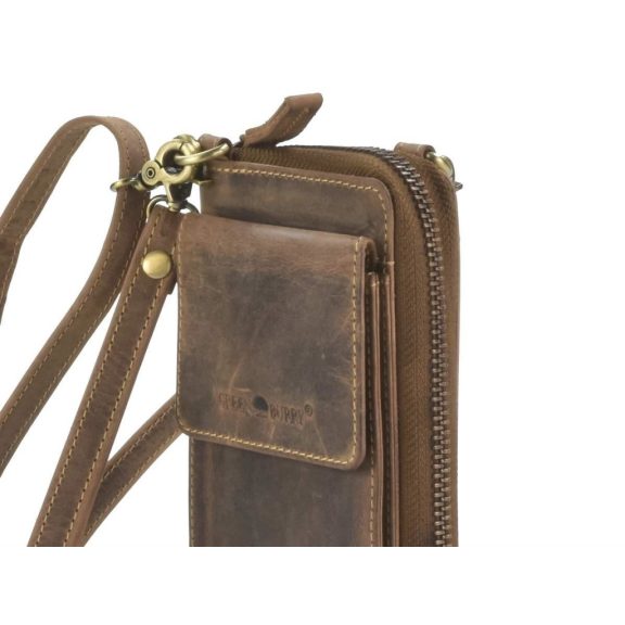 Bőr pénztárca telefontartóval RFID védelemmel 10x19cm Vintage antik barna Bőr pénztárca telefontartóval RFID védelemmel 10x19cm Vintage antik barna