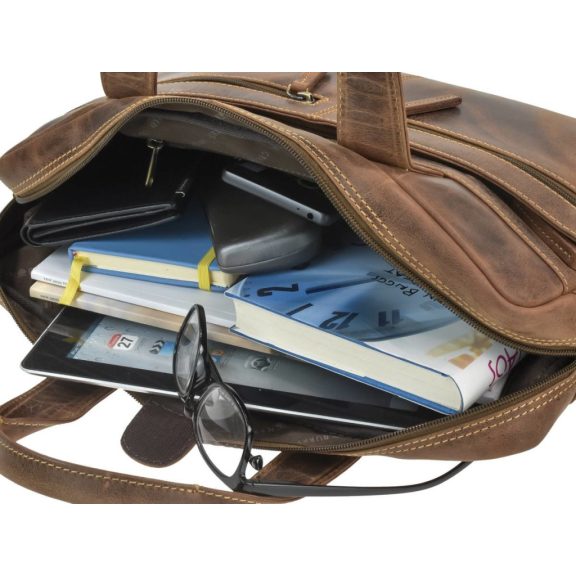Bőr laptoptáska 38x26cm Vintage antik barna