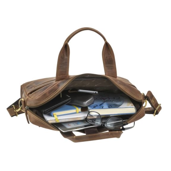 Bőr laptoptáska 38x26cm Vintage antik barna