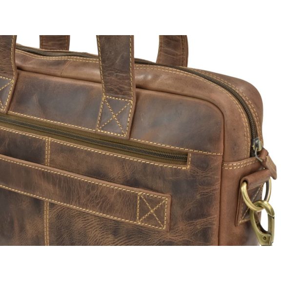 Bőr laptoptáska 38x26cm Vintage antik barna