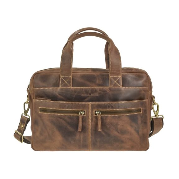 Bőr laptoptáska 38x26cm Vintage antik barna