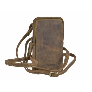   Bőr mobiltelefon tartó válltáska 11x18cm Vintage antik barna