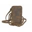 Bőr mobiltelefon tartó válltáska 11x18cm Vintage antik barna
