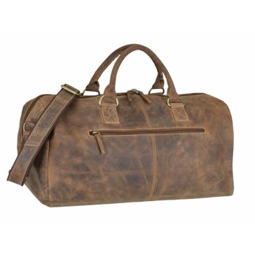Bőr utazótáska 52x27cm Vintage antik barna