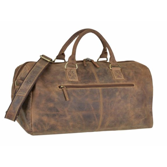 Bőr utazótáska 52x27cm Vintage antik barna Bőr utazótáska 52x27cm Vintage antik barna
