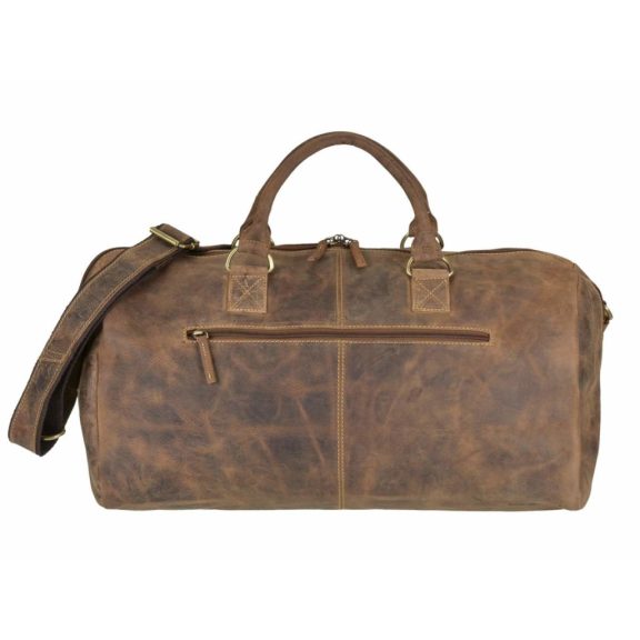 Bőr utazótáska 52x27cm Vintage antik barna Bőr utazótáska 52x27cm Vintage antik barna