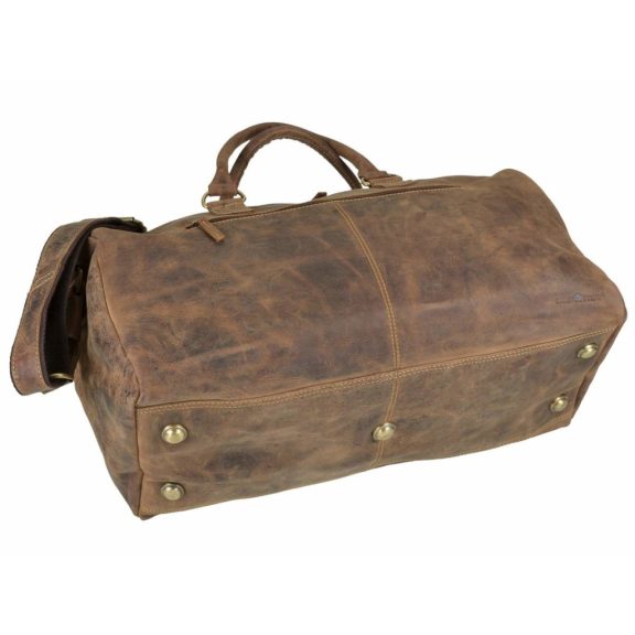 Bőr utazótáska 52x27cm Vintage antik barna Bőr utazótáska 52x27cm Vintage antik barna