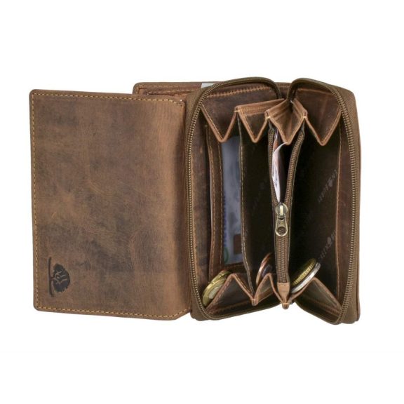 Bőr pénztárca 10x14,5 cm Vintage antik barna Bőr pénztárca 10x14,5 cm Vintage antik barna