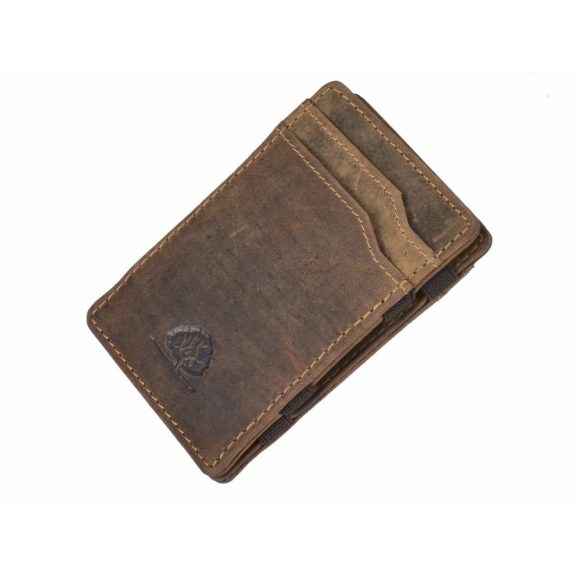 Bőr pénztárca 7x10cm Varázs pénztárca Vintage antik barna
