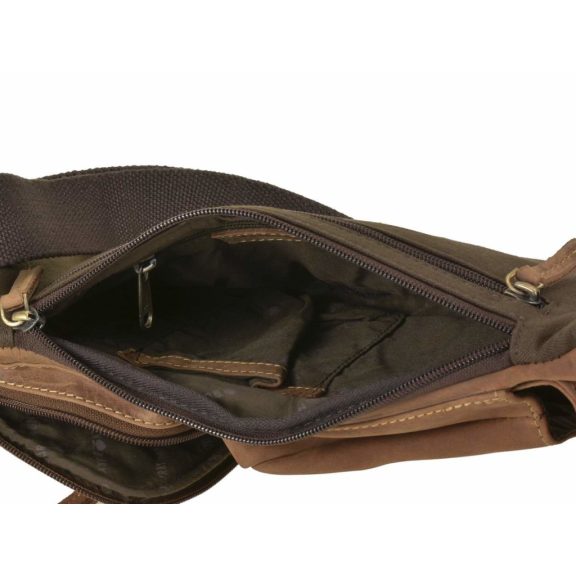 Bőr testtáska Crossbody 26x43cm Vintage antik barna