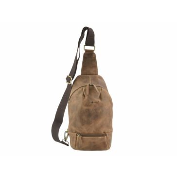Bőr testtáska Crossbody 20x32cm Vintage antik barna