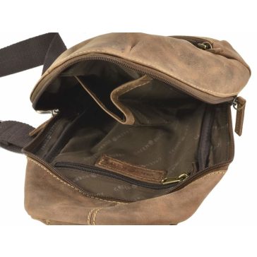 Bőr testtáska Crossbody 20x32cm Vintage antik barna