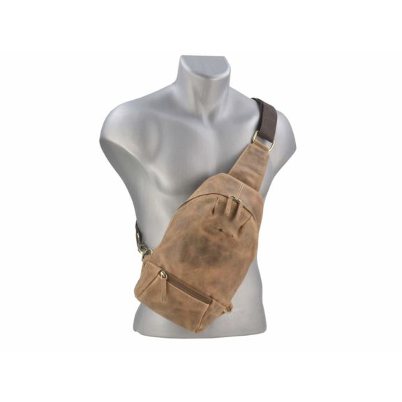 Bőr testtáska Crossbody 20x32cm Vintage antik barna