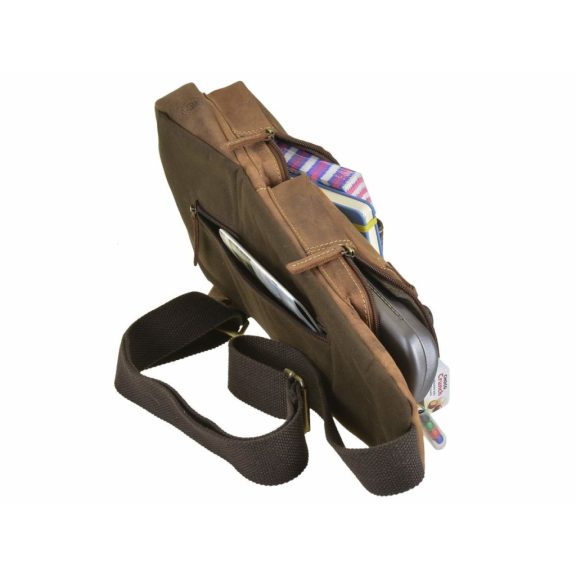 Bőr testtáska Crossbody 20x45cm Vintage antik barna